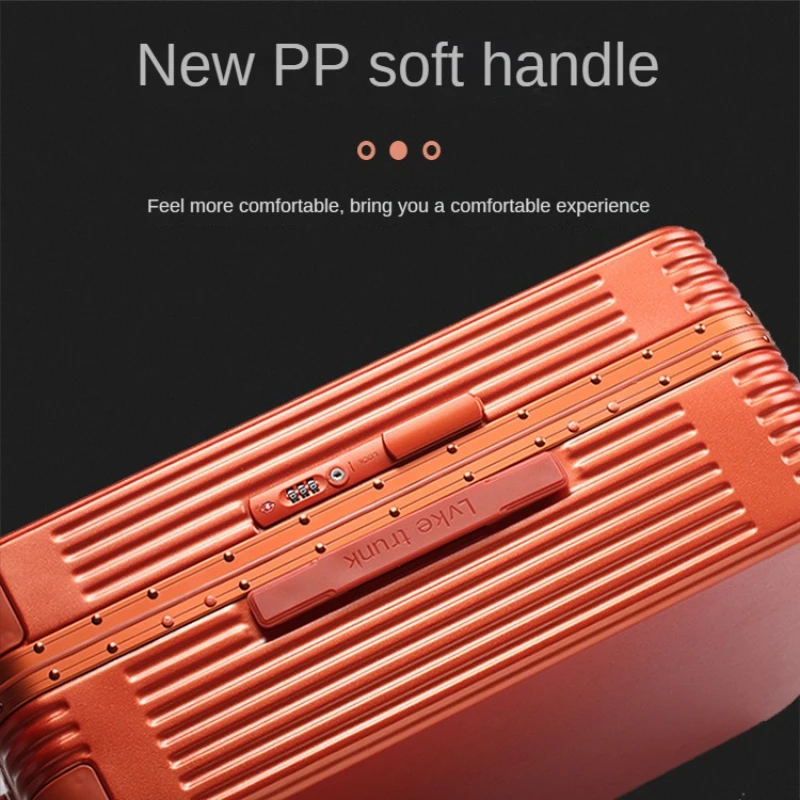 Travel Suitcase New Trolley Case Student Aluminum Frame  Wide Draw-Bar Luggage Men and Women 26-Inch Password  Universal Wheel C