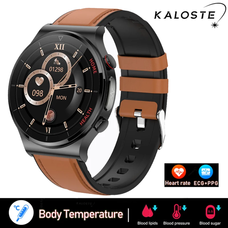 New Health Smart Watch Men ECG+PPG Heart Rate Blood Pressure Watches Body Temperature Fitness Tracker Smartwatch For Samsung+Box 
