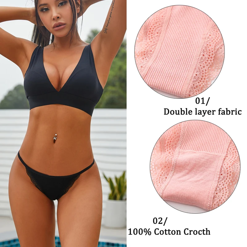 Cotton Women's One-Piece Low-Rise Sexy Panties Simple Spaghetti Strap Bikini  Panties - China Panties and Underwear price