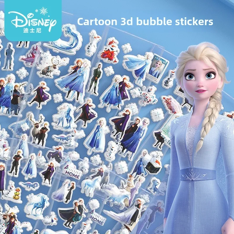 Autocollants 3D La Reine des Neiges Disney - Elsa Anna Olaf