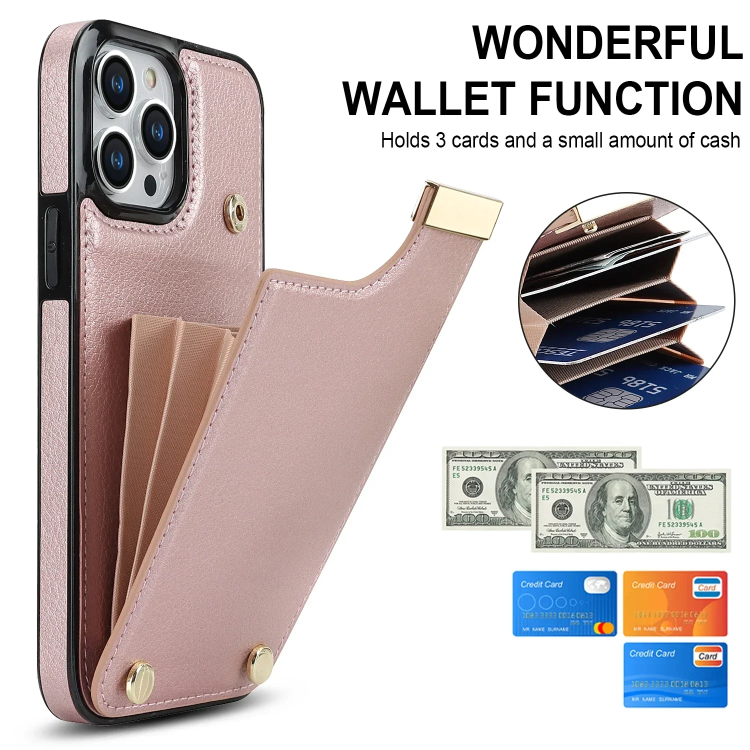 Elegant Leather Wallet Phone Case with Card Slot Holder