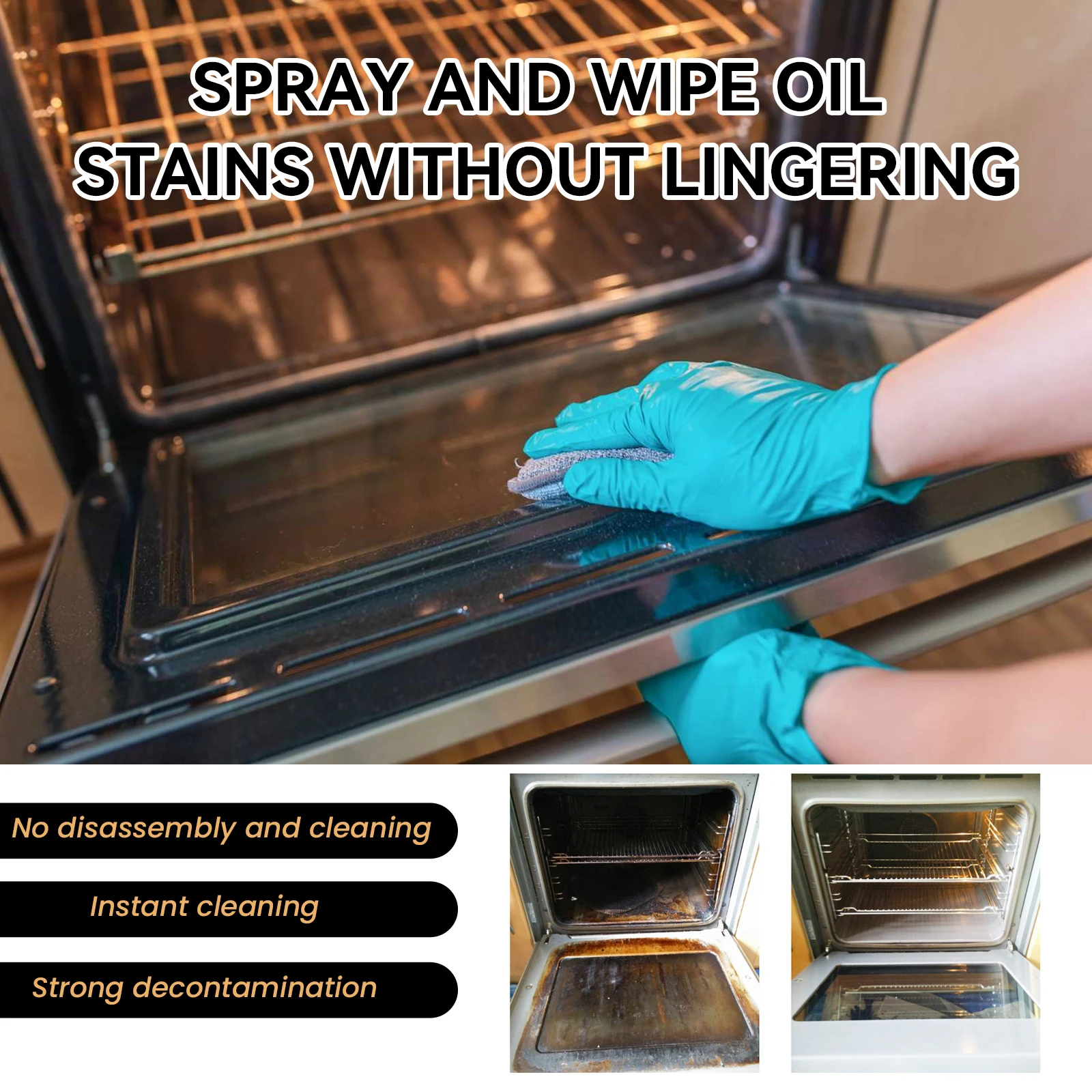 100/200/300/500ml Cooktop Oven Foam Cleaner Oven Grill Stain Deodor Deodor Degreaser