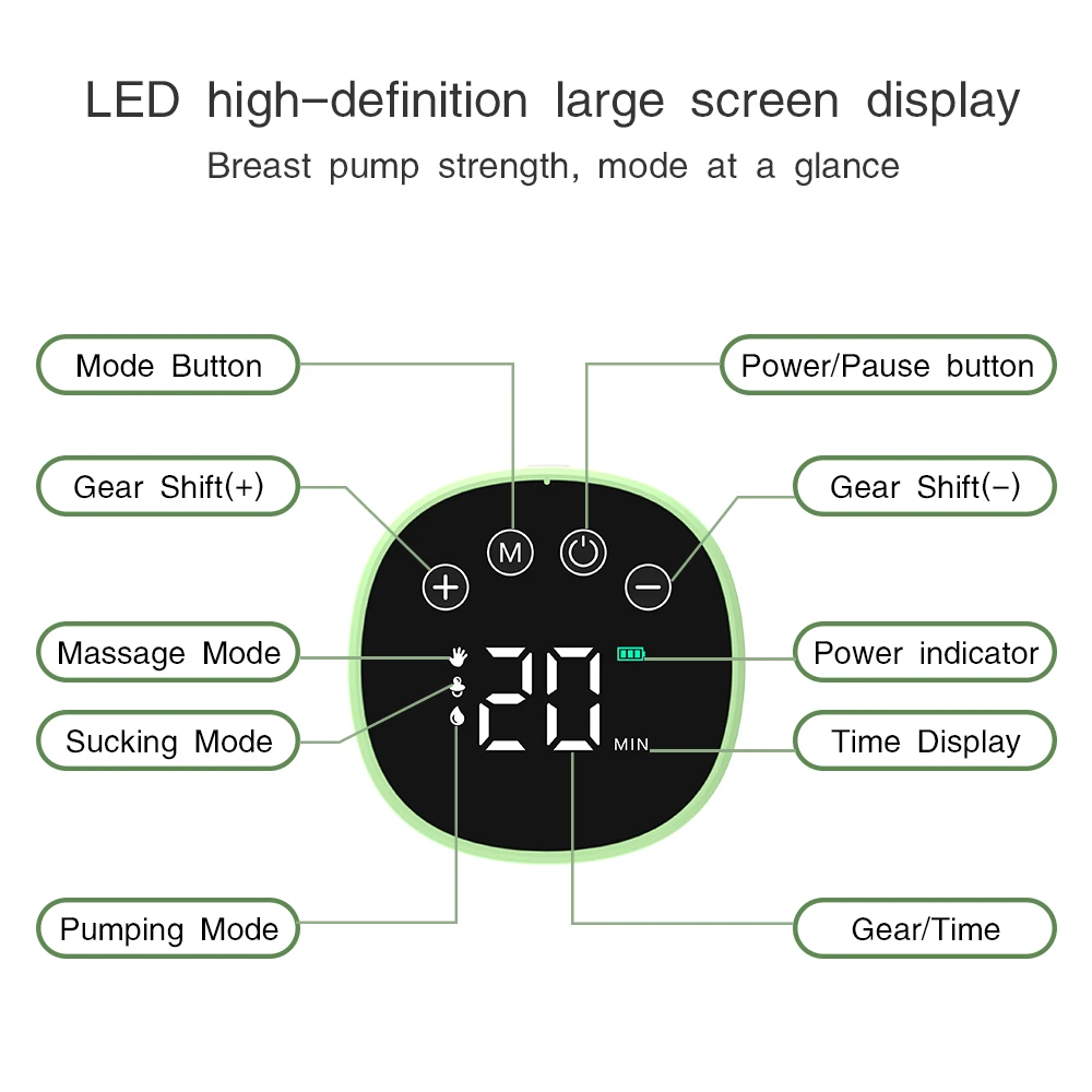 Electric Wearable Breast Pump Rechargeable Wireless Hands Free_voghion.com
