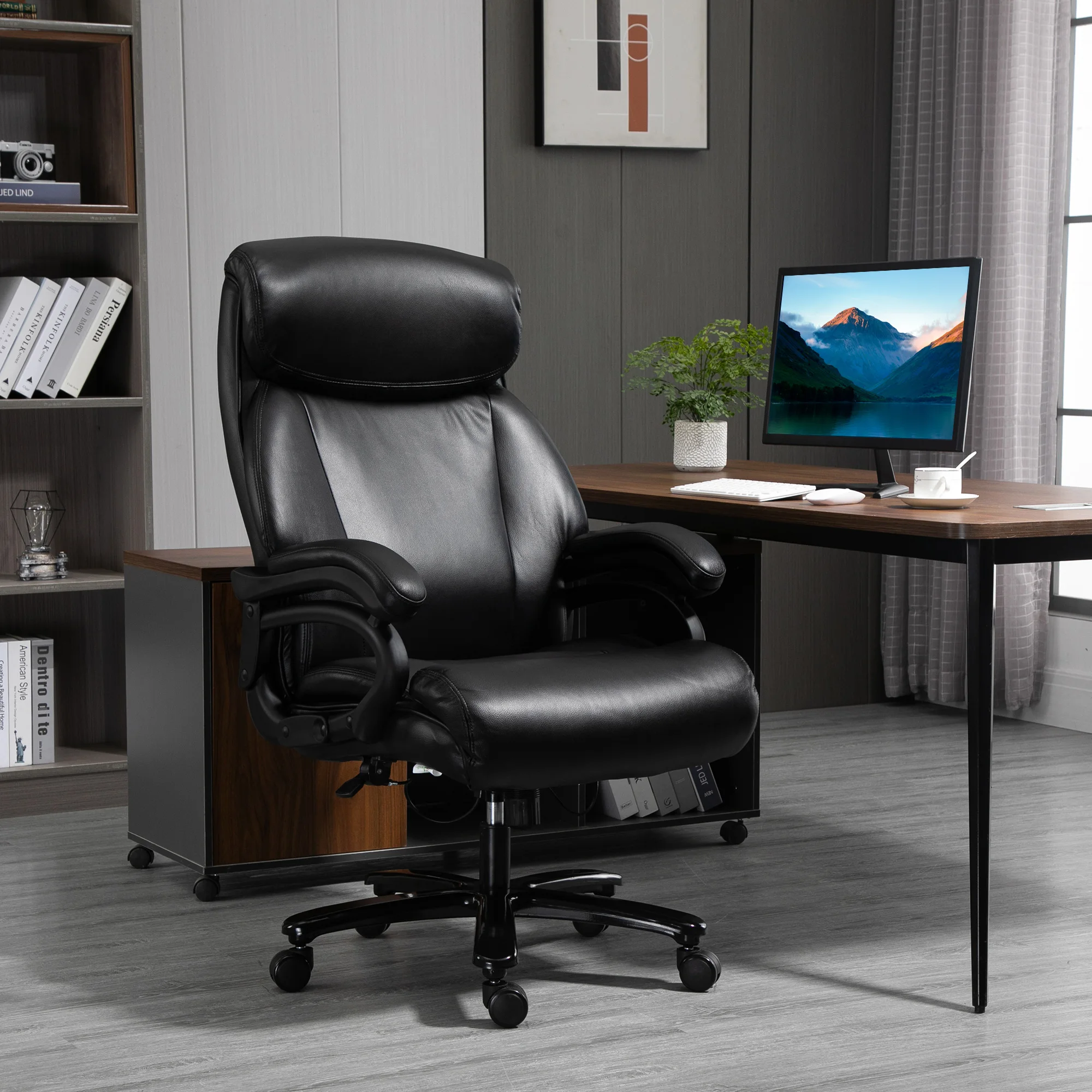 Vinsetto Big and Tall Executive Office Chair 396Lbs with Wide Seat, Home High Back Pu Leather Chair with Adjustable Height 2