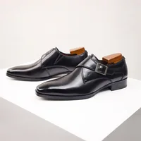 Classic Retro Dress Men Monk Leather Shoes 5