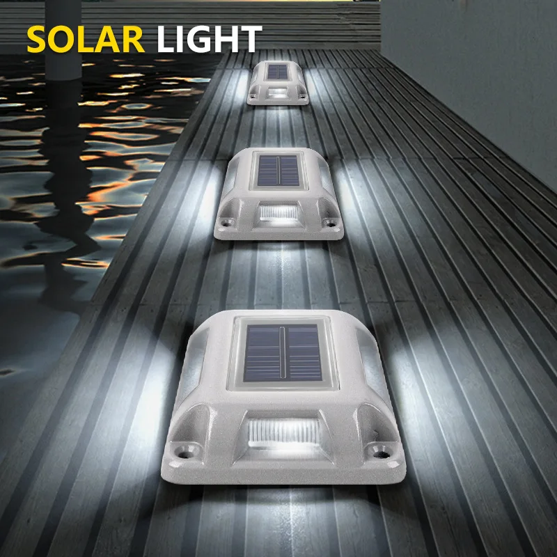 Outdoor IP65 Waterproof Aluminum Alloy Solar Powered Courtyard Road Stud Underground Lamp With ON/OFF Switch LED Trail Light