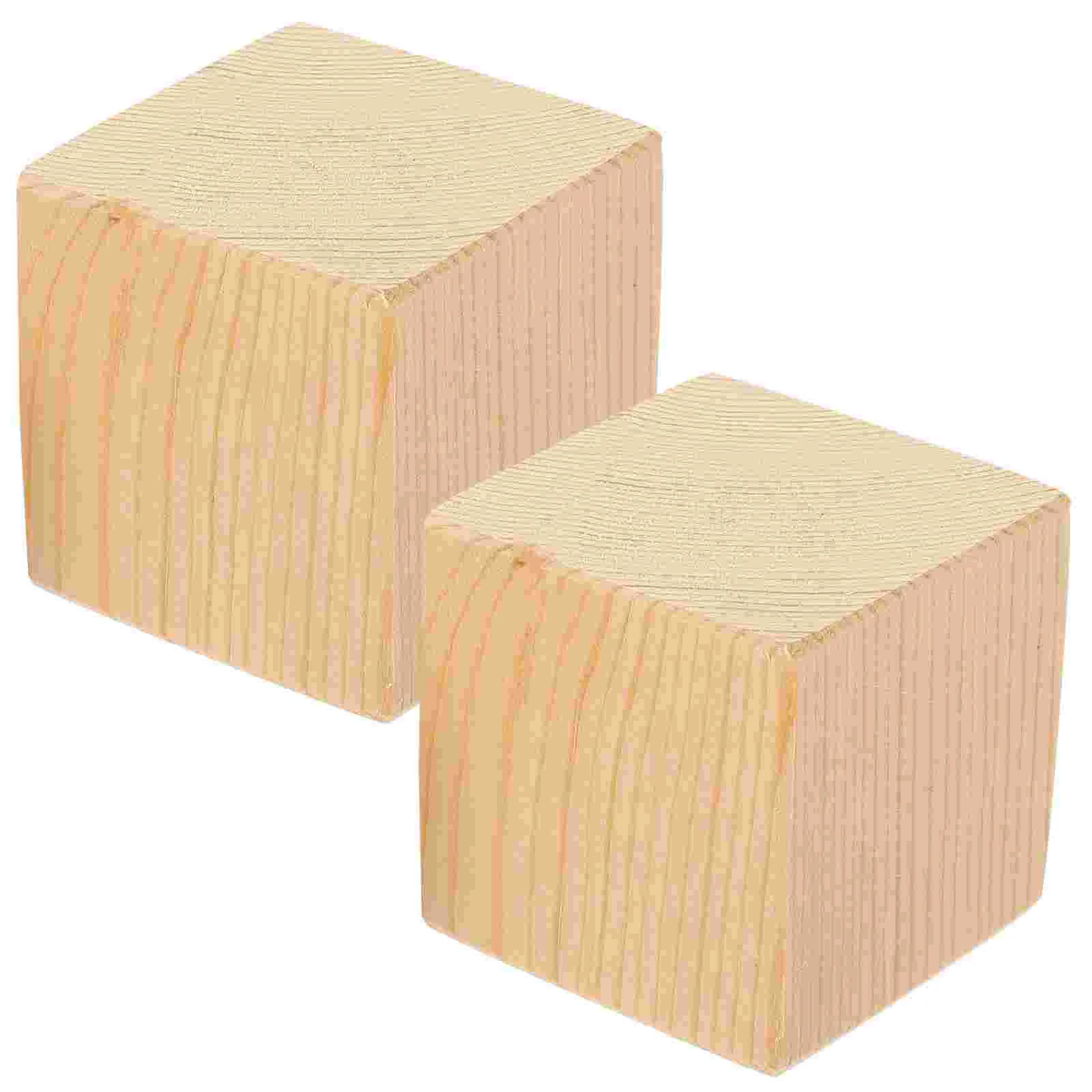 

2 Pcs Furniture Booster Blocks Foot Pad Table Risers Desk Rectangle Bed Frame Wood Lift Legs For