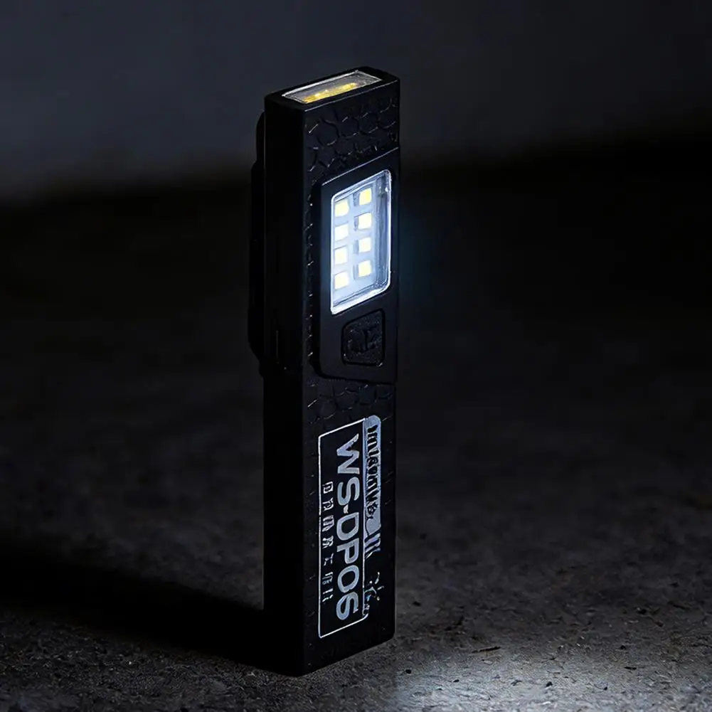 워선 1개 COB LED 키체인 손전등 350Lm 휴대용 미니 토치 라이트 (자석 포켓 랜턴, 플러드 작업등)