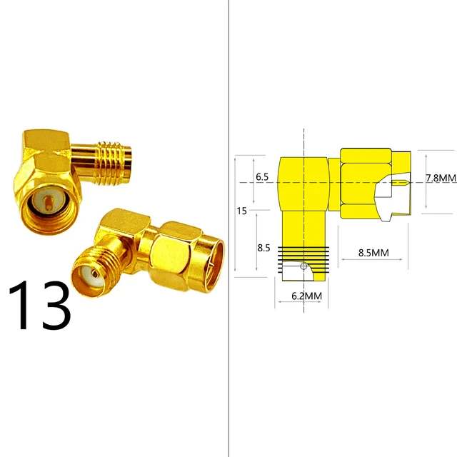 DexMRtiC SMA Male / Female RF Coax Adapter Connector Straight Right Angle T Type Splitter Goldplated NEW Wholesale Type13