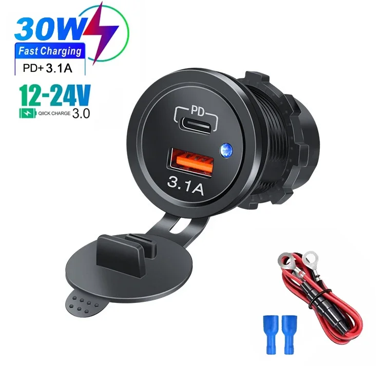 Versatile Multi-Port USB Car Charger with Digital Voltmeter