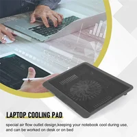 Laptop Fan Cooling Pad with Big Fans, Portable Laptop Cooling Fan with 2 in 1 USB Port, Blue LED Light, Adjustable Stand - Image 5