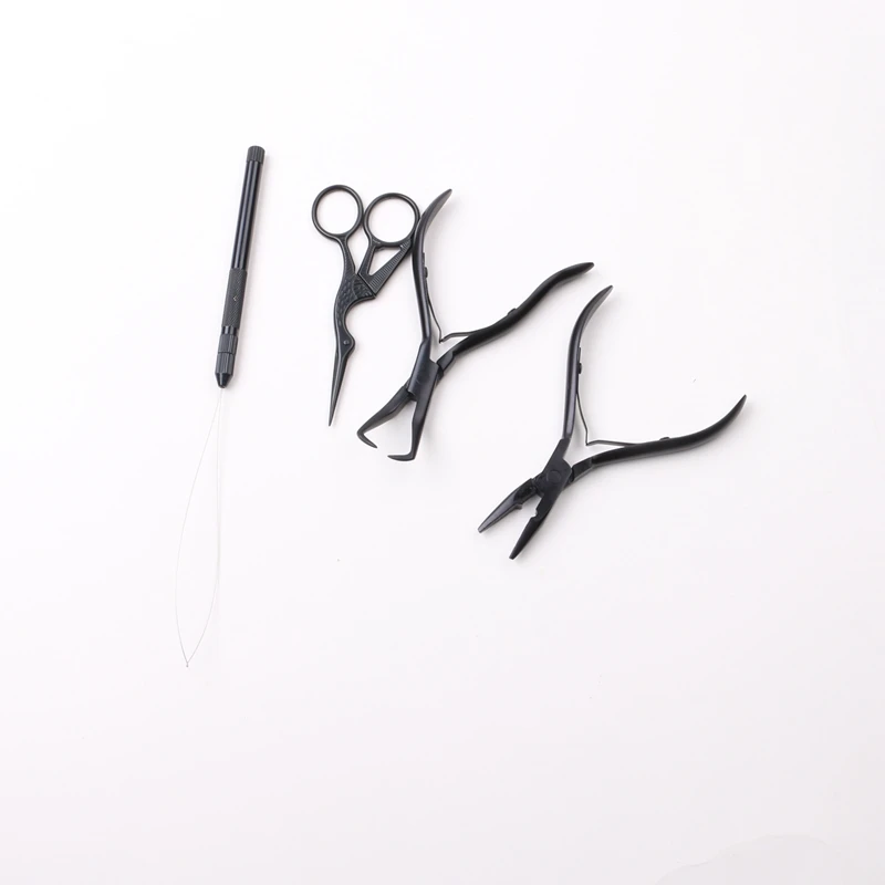 1 set Hair Extension Plier set Micro Ring Application Pliers Micro Beads Closer Opener Plier Hair Loop Tool Sewing Scissors