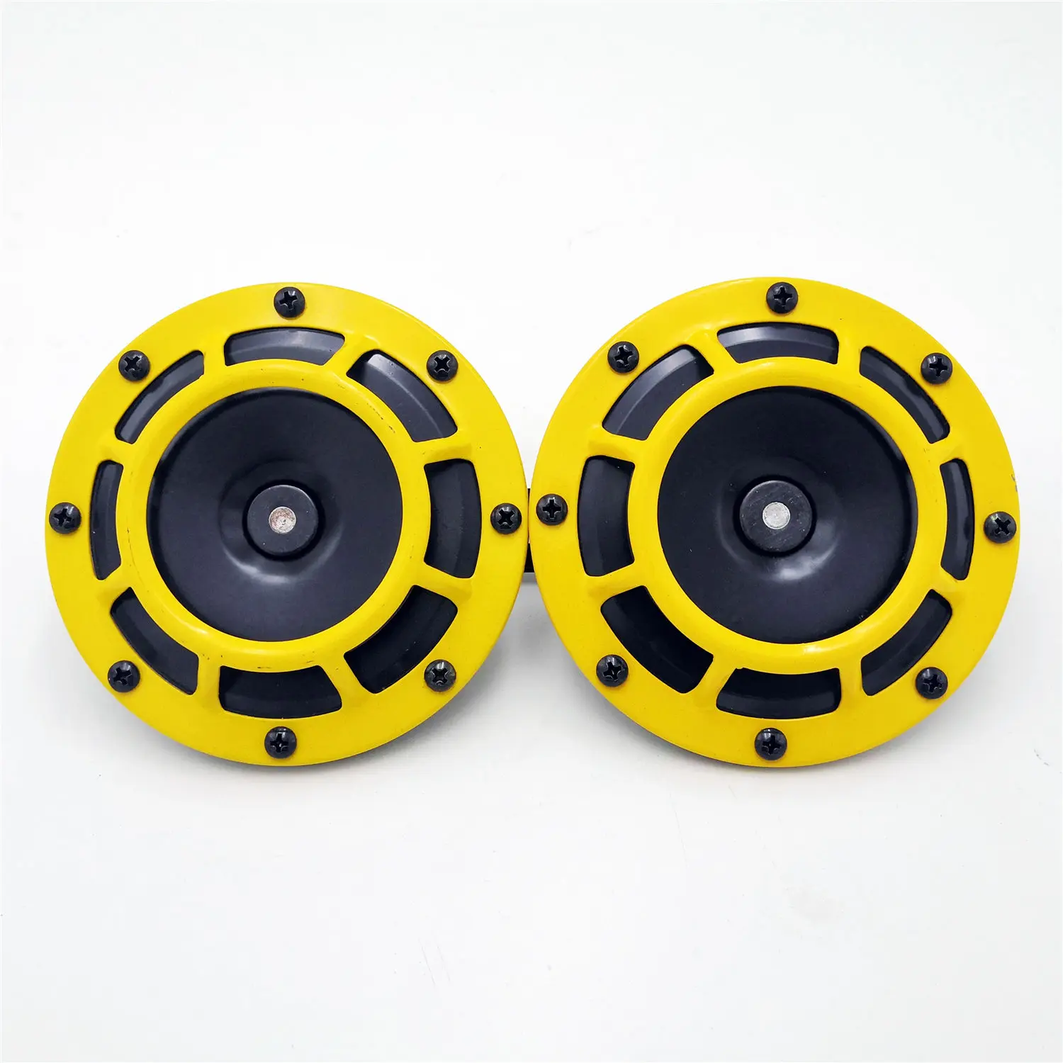 CarHorn12V115DBYellowTrainHornSuperLoudElectricSnailAirHorn