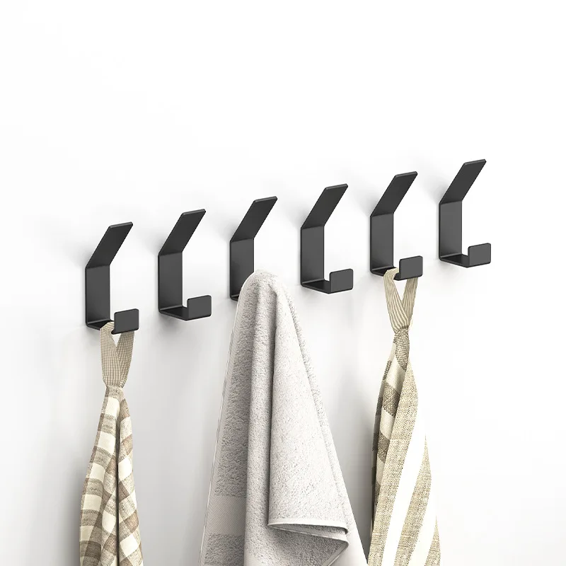 Wall Robe Hook Multi-purpose Double Hook 1/3/5Pcs for Clothes Towel Coat Hanger Key Holder Kitchen Bathroom Storage Accessories wall mount hooks