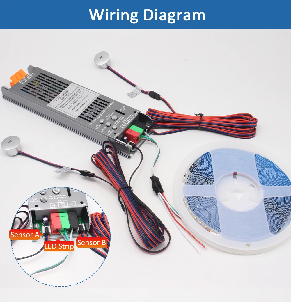 24V Pferderennen fließendes Wasser fließende Streifen Lichter LED Treppen regler mit Pir Bewegungs sensor ws2811 Pixel lineare Beleuchtung – Detail 4