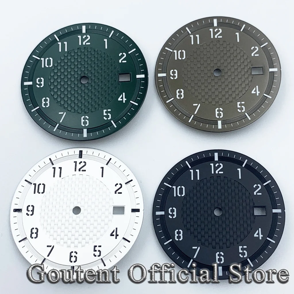 34mm Sterile Dial Black Gray Green White Watch Dial Fit NH35 Automatic Movement Watch Faces Watch Dial Accessories Watch Face Accessories