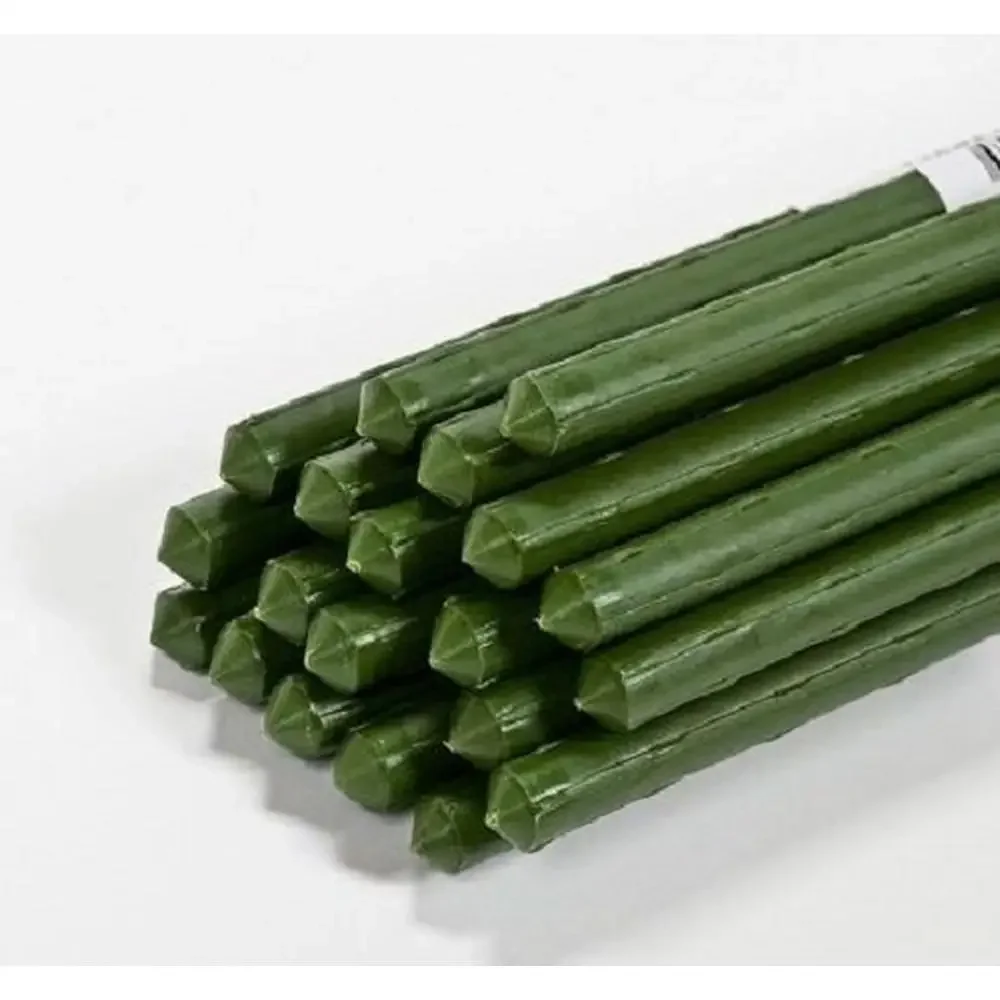 Set of 20 6' Heavy Duty Plant Stakes Steel Core Watertight Coated Rust & Weather Proof