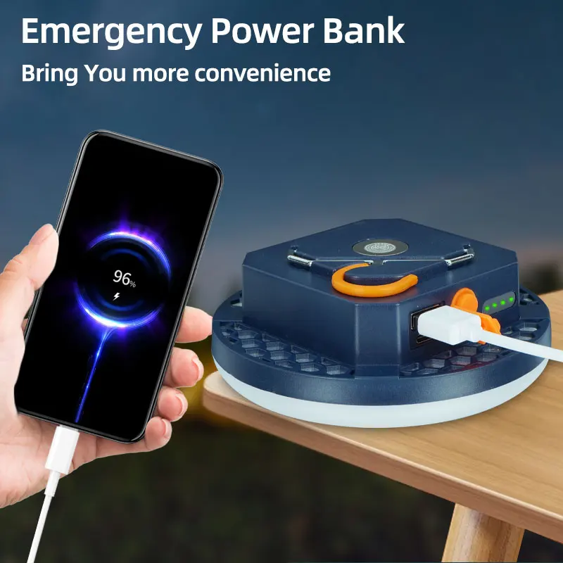 야외 및 비상 상황에 밝음을 더하는 휴대용 충전식 텐트 조명