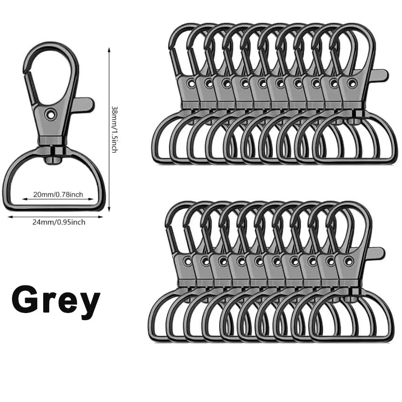 Multipack Swivel Clasps - Metal Lobster Claw Hooks for Crafts and DIY Projects