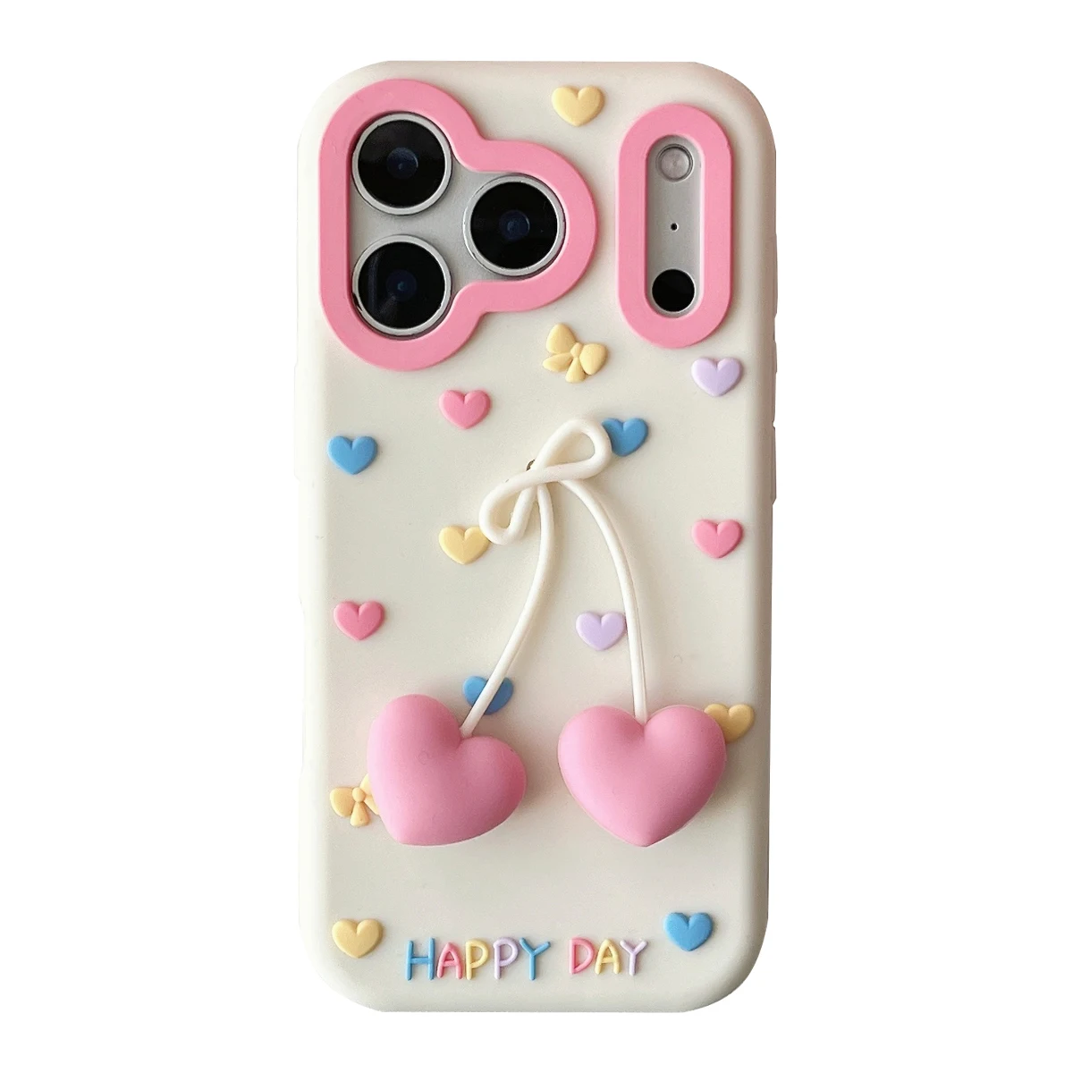 Kawaii Love Heart Pendant 3D Cartoon Soft Silicone Phone Case