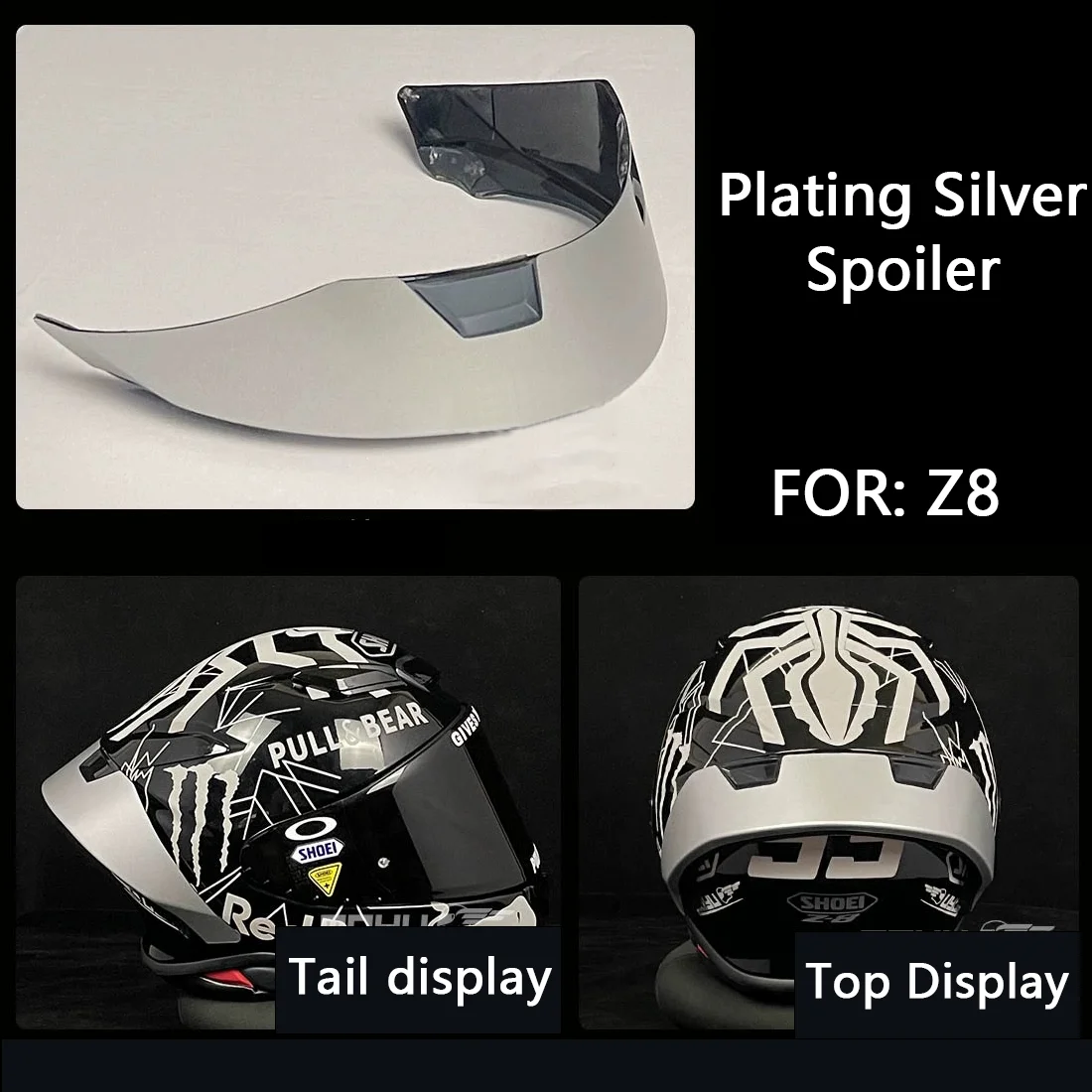 ショウエイ　Z-8  リアスポイラー　セット Z-8 Helmet Rear Spoiler For SHOEI Z8 X-15 RF-1400 X15 Trim