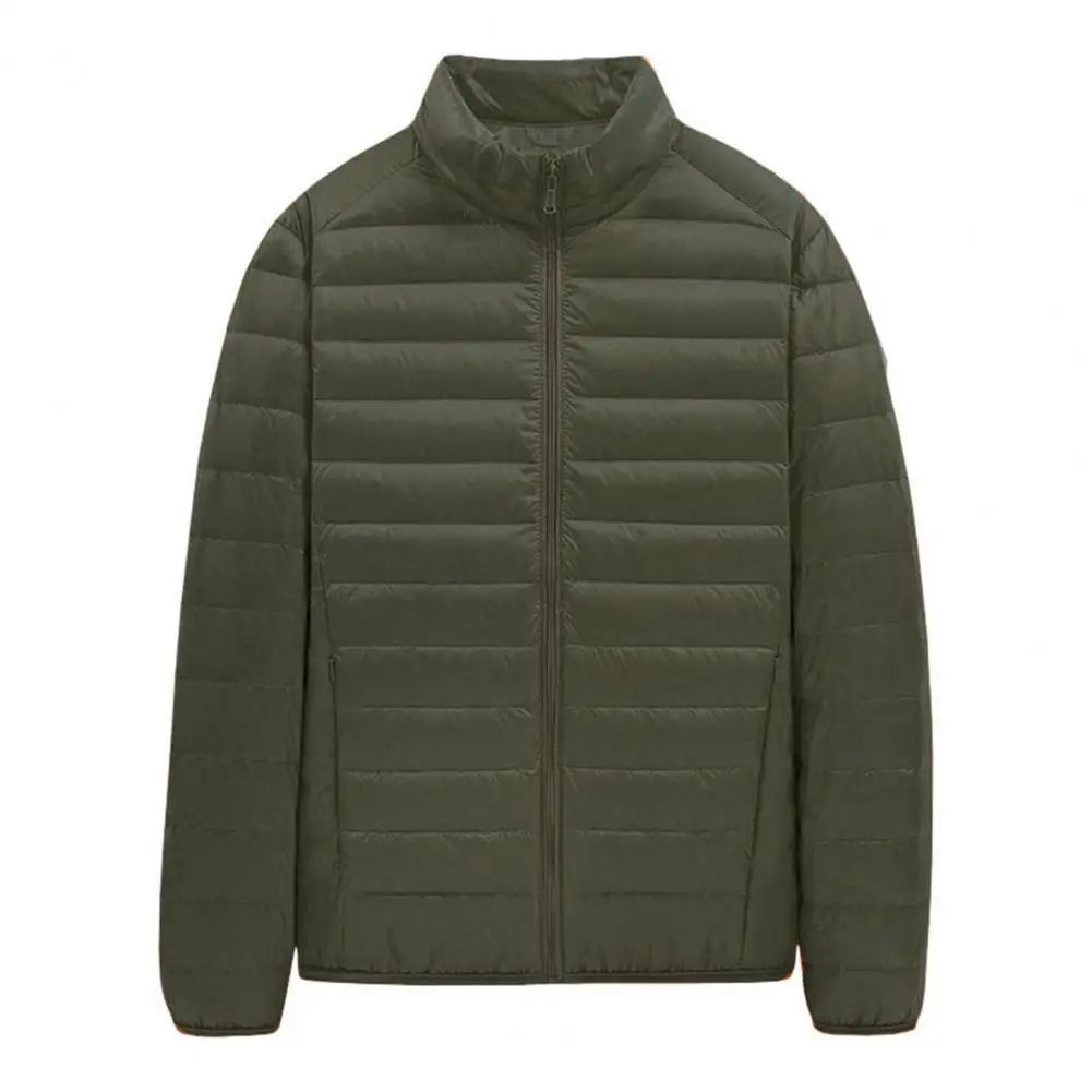 Description Picture 6 of itemStylish Casual Coat Ultra Lightweight Fine Stitching Winter Zipper Pocket Jacket Men Outerwear Warm