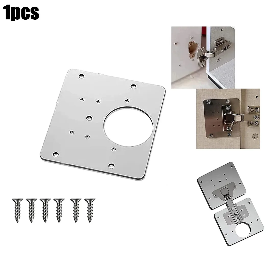 

Hinge Repair Plate With Screws Set For build a frame and can be used repair hinge of different types of furniture 10x9x1.5cm
