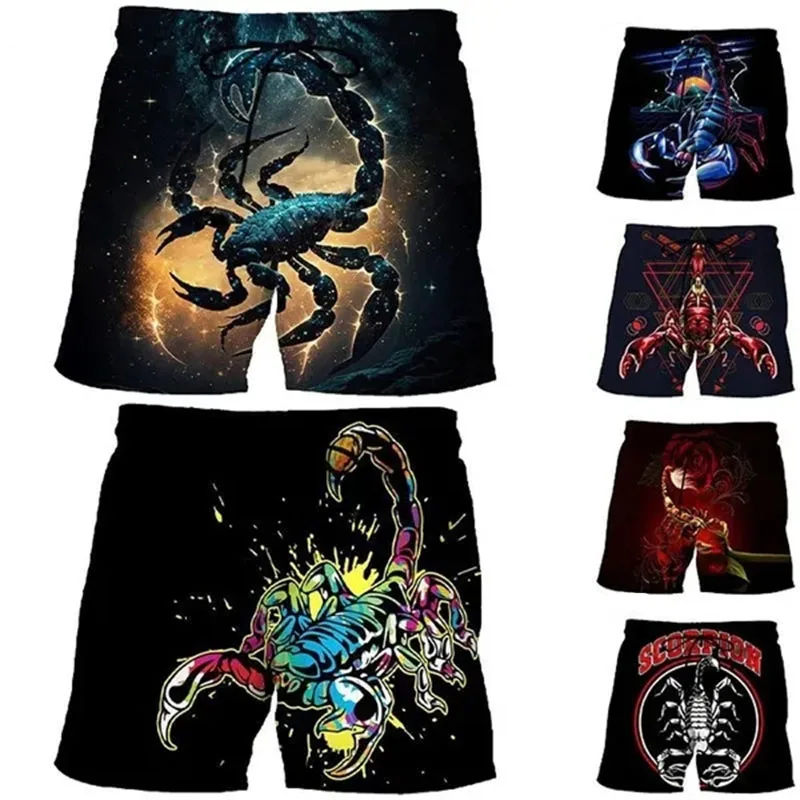 

Шорты мужские/женские с 3D-принтом скорпиона, модные повседневные пляжные короткие штаны в готическом стиле, спортивные, летние