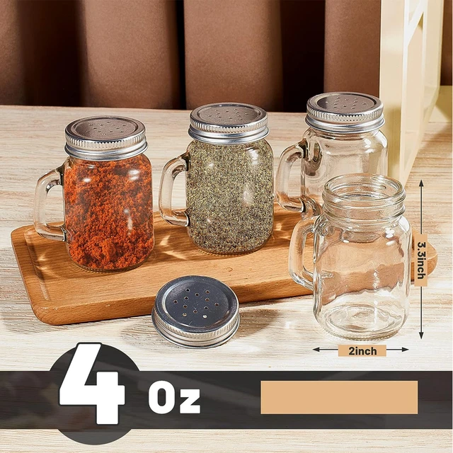 Salt & Pepper Shaker Set - Mason Jars With Handle Personalized For