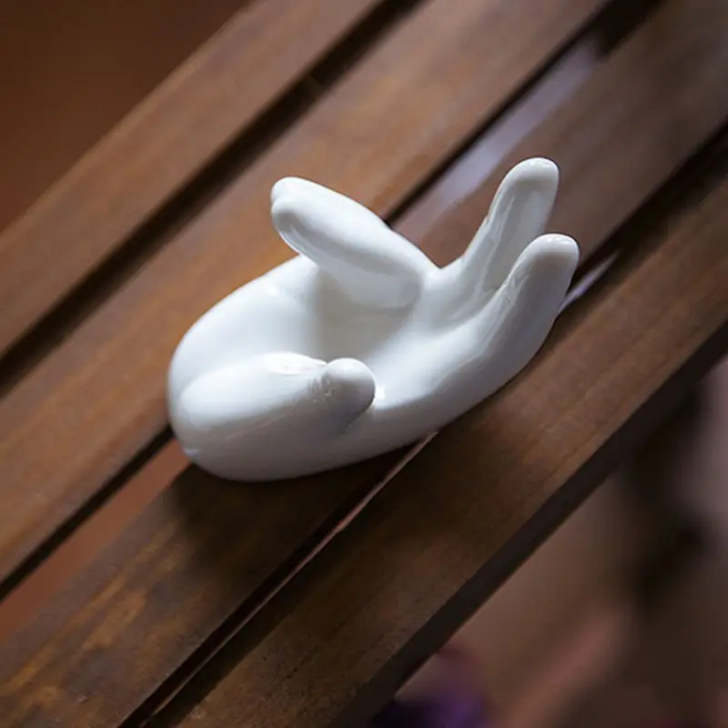 Ocarina Display Holder Ocarina Ceramic Hand Stand White Ceramic Support Display Hand Stand Base