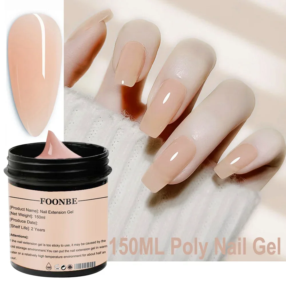 

150ML Nude Poly Nail Gel 88 Colors Available Nail Extension Gel Transparent White Jelly Builder Fast UV Nail Hard Acrylic Gels