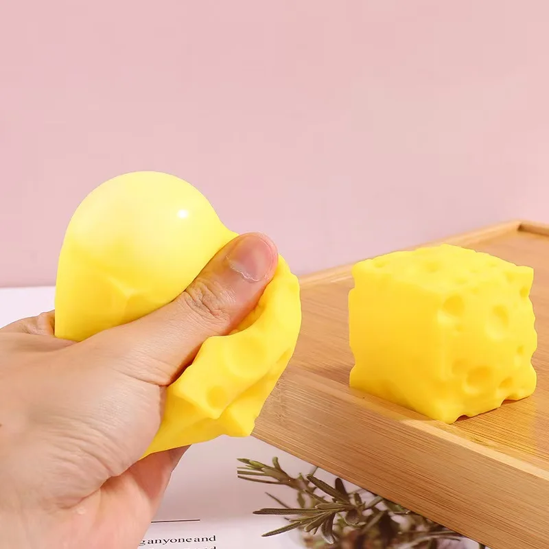 Cheese-Themed Stress Relief Squishy Toy - Slow Rebound and Shapeable Fidget Ball