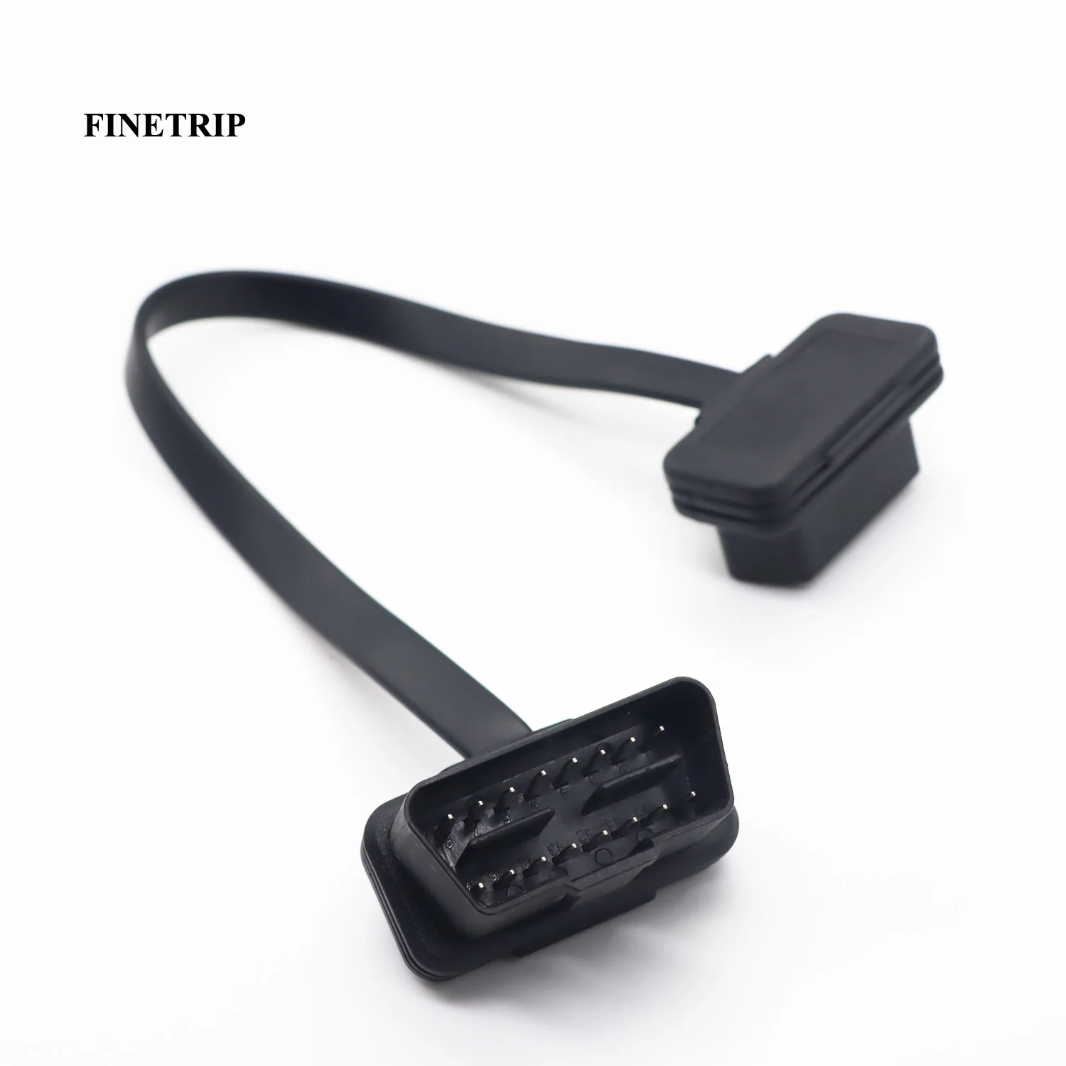 30cm/60cm/1m Flat+Thin ELM327 Male To Female Elbow Car Connector Adapter 16 Pin OBD2 Extension Cable