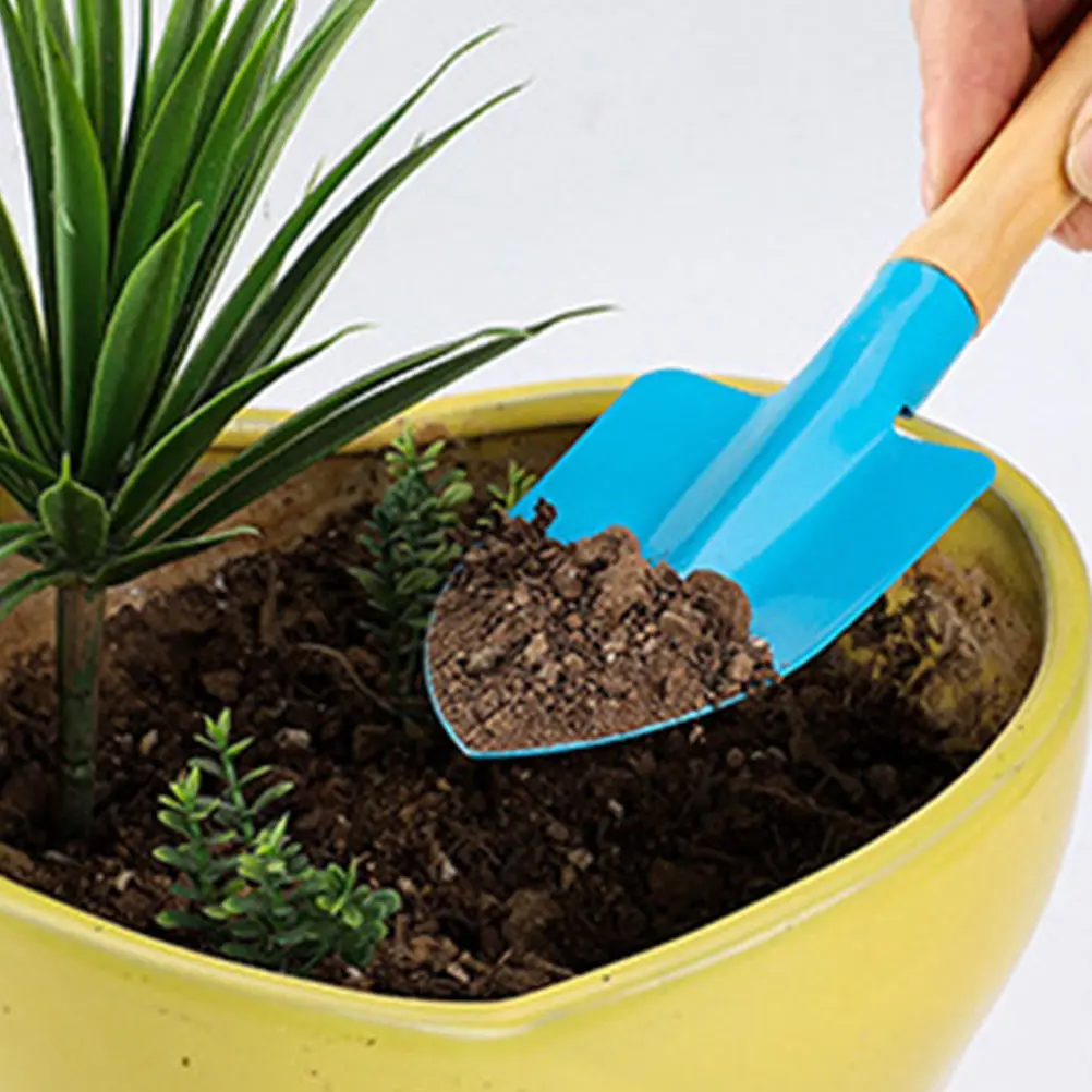 1 세트 어린이 원예 도구 세트 다채로운 미니 삽 괭이 갈퀴 휴대용 심기 어린이 원예를위한 야외 재미 용품