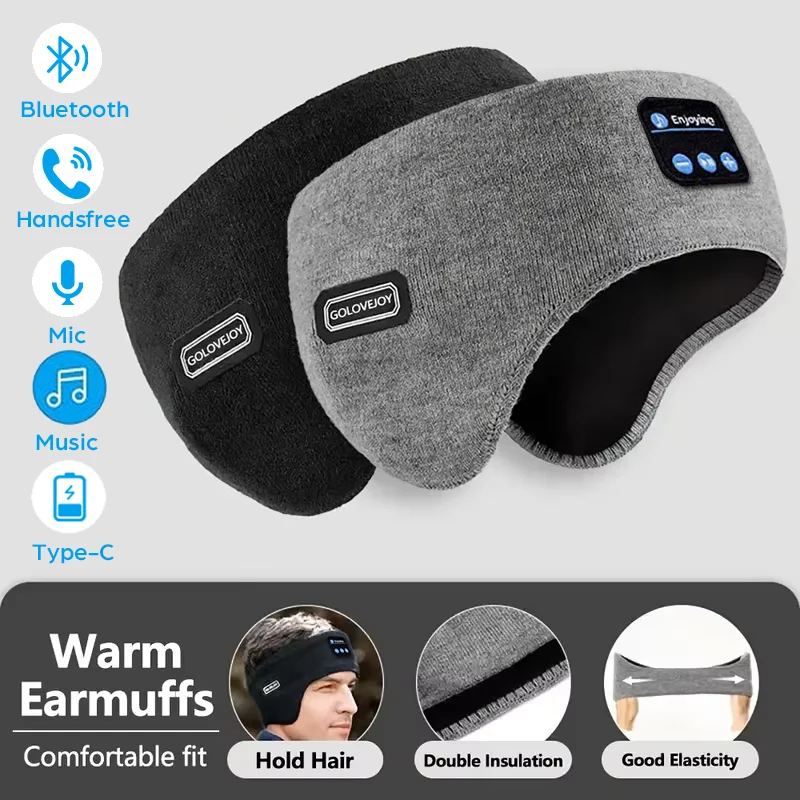 Cuffie Bluetooth invernali, cuffie elastiche wireless, musica, sport, morbide, in peluche, con paraorecchie, protezione per le orecchie all'aperto_voghion.com