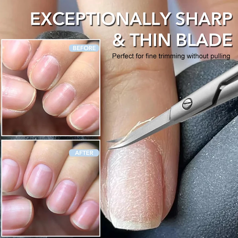 Cuticle Scissors 1Pcs Russian Style Sharp Precision Curved Tip Nail Dead Skin and Hangnail Scissors Professional Cuticle Trimmer