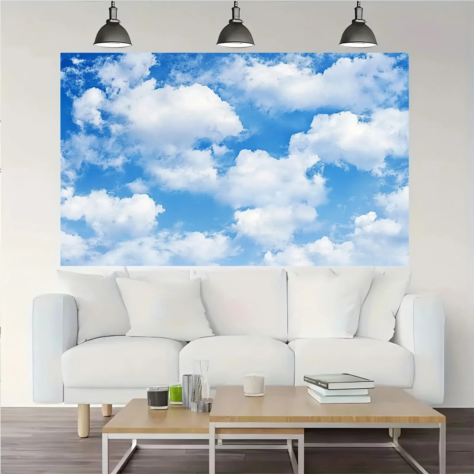 1A-Banner mit einem echten blauen Himmel und weißen Wolkenhintergrund – Fotoautomaten-Dekoration, Hochzeit, Geburtstag, Party-Dekoration, Osterzelle – Detail 2