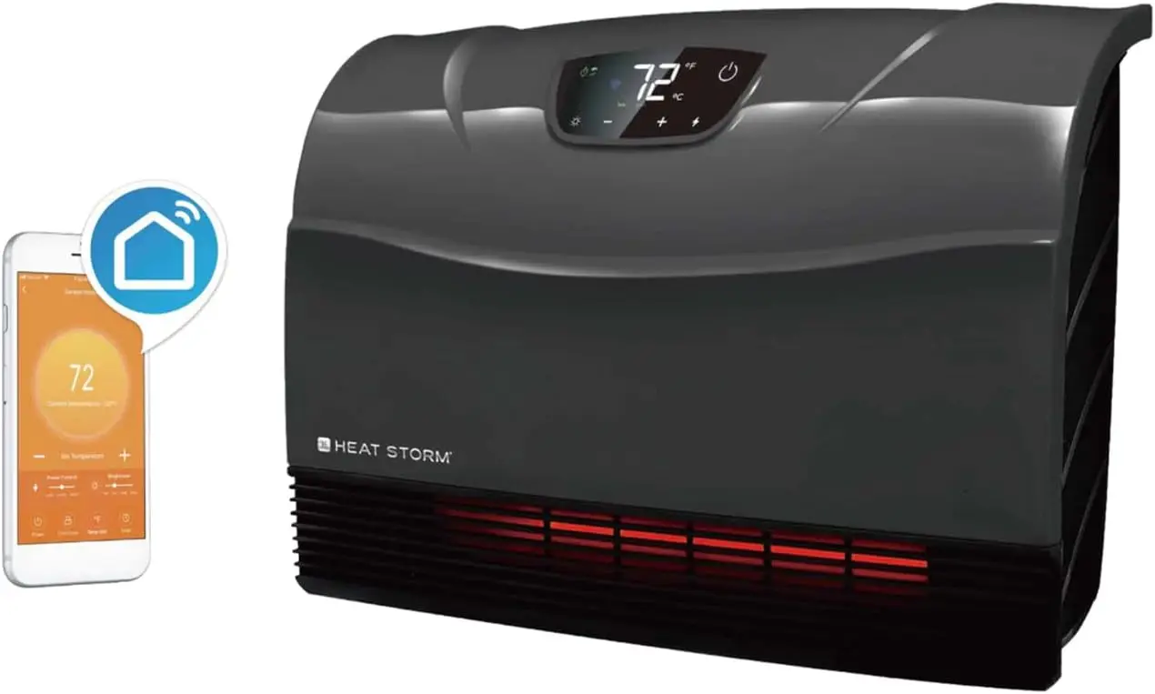 Touch Screen-1500 Watt ~ Infrared Space Heater ~ Wall Mounted Wifi Enabled Grey with WIFI