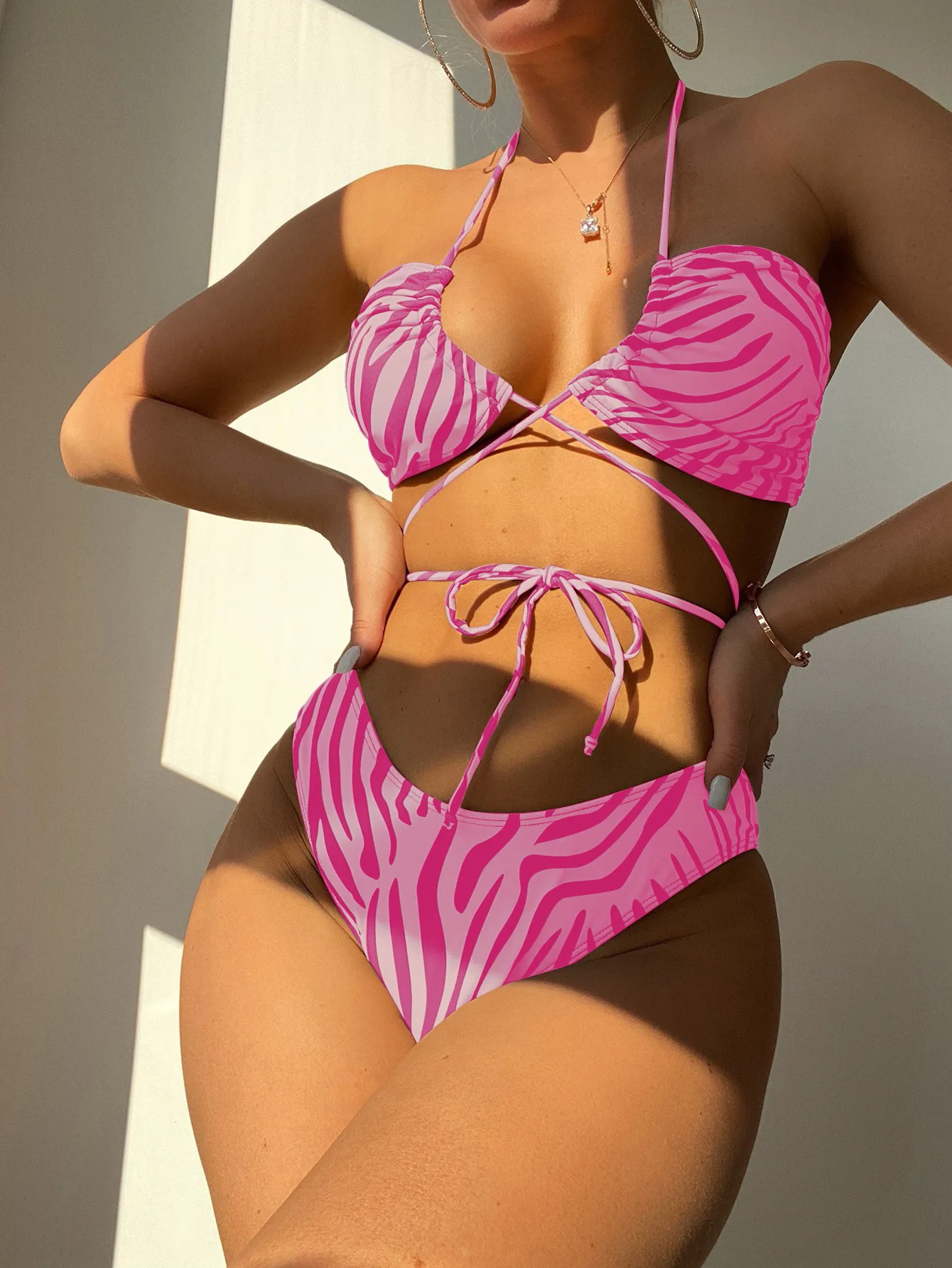 Leopard 3Pieces Bikinis Set Women Push-up Bandeau Bathing Suit with Cover-ups Mesh Skirts 2023 Beach Wear Brazilian Biquinis