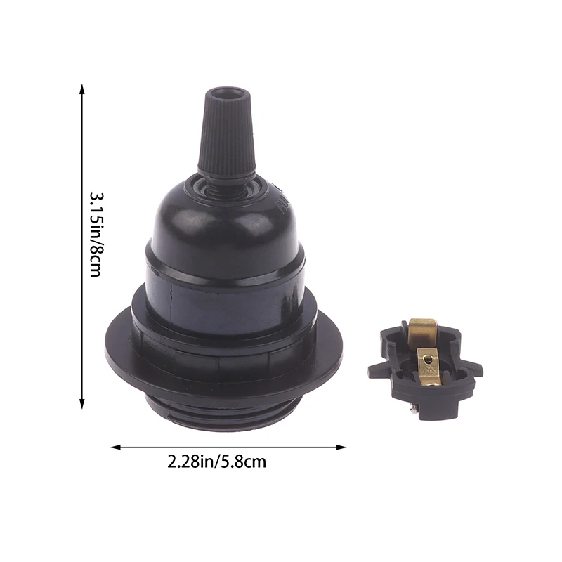 Description Picture 2 of itemBlack 4A Plastic E27 Replacement Screw Lampholder Energy Save Chandelier Led Bulb Socket Vintage Light Base Light Bulb Socket