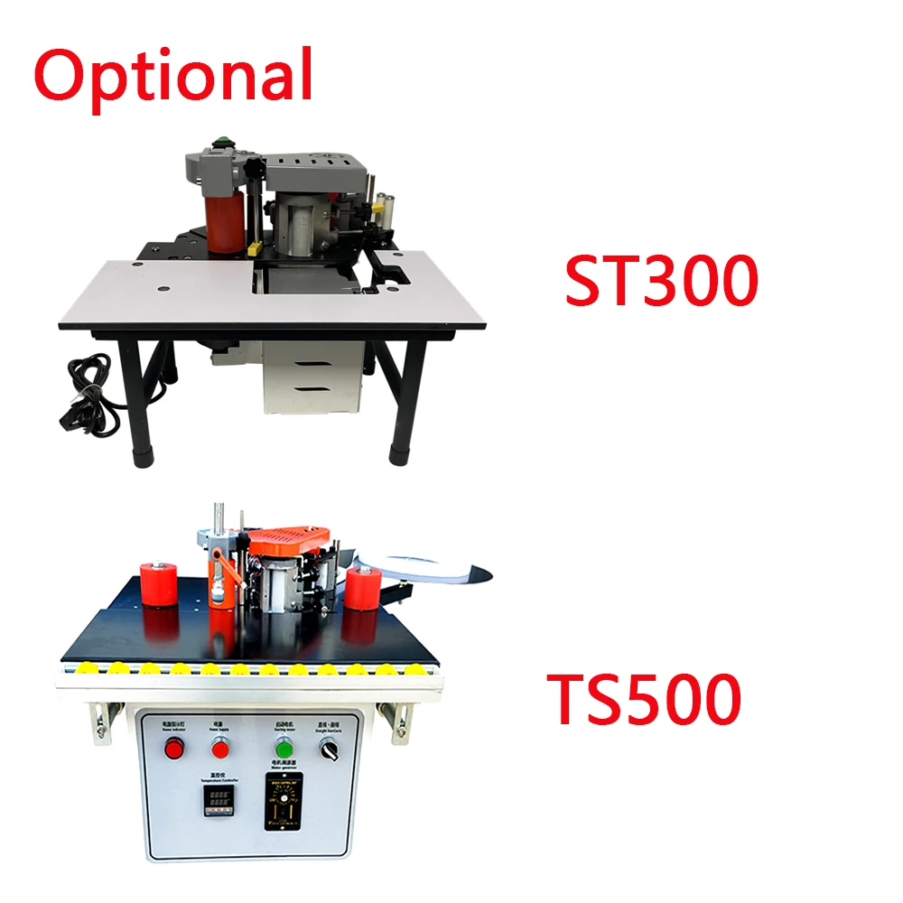 Portable Edge Banding Machine Wood PVC Two-sided Gluing Edge Bander Woodworking 1200W Double Side Gluing Optional ST300 TS500