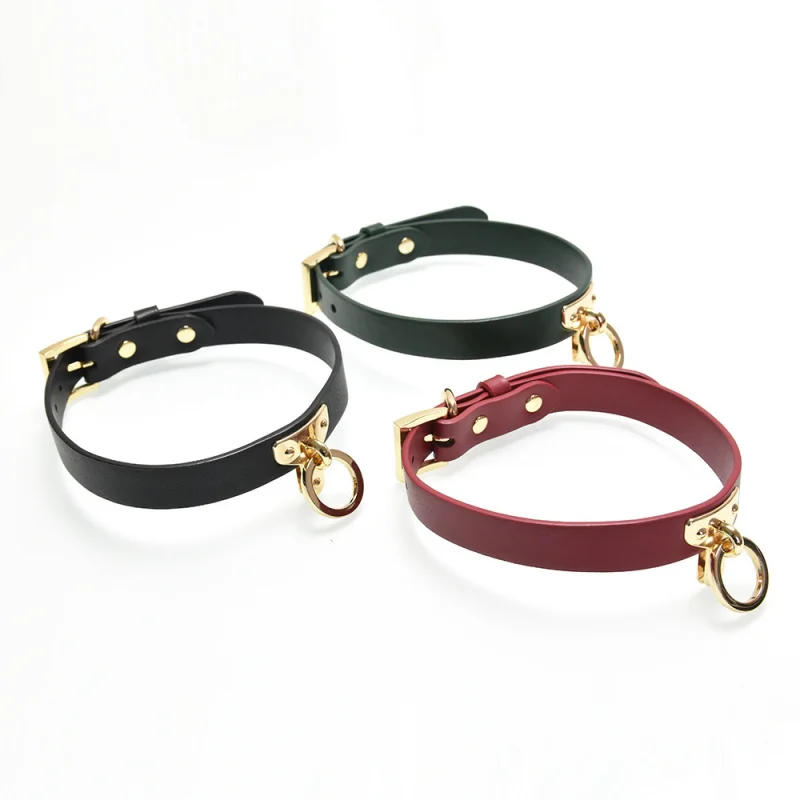 FunSMLeatherTBuckle CollarK9Dog Slave Neck Alternative Binding Flirting Couple Sex Toys Delivery