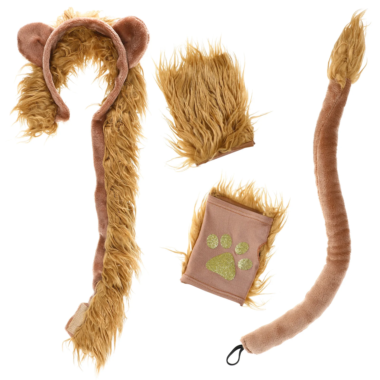 

Costumes Props Fake Lion Tail Animal Performance Gloves Hair Hoop Show Accessories