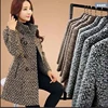 2024 Autumn/Winter New Stand collar Woolen Jacket Women's Fashion Slim Long sleeved Coat Double breasted Female Casual Overcoat 2