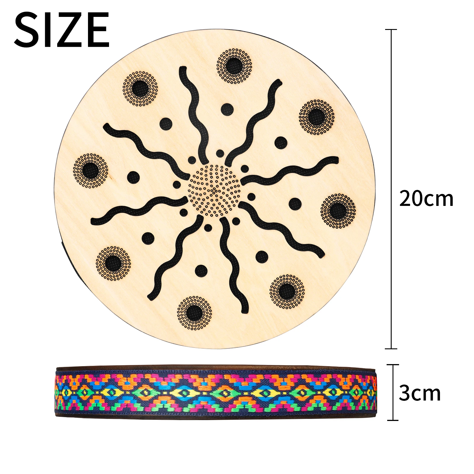 8 inch Stream Drum Sun Pattern Sound Therapy Instrument Imitates Stream Water Sound Drum Orff Child Enlightenment Instrument