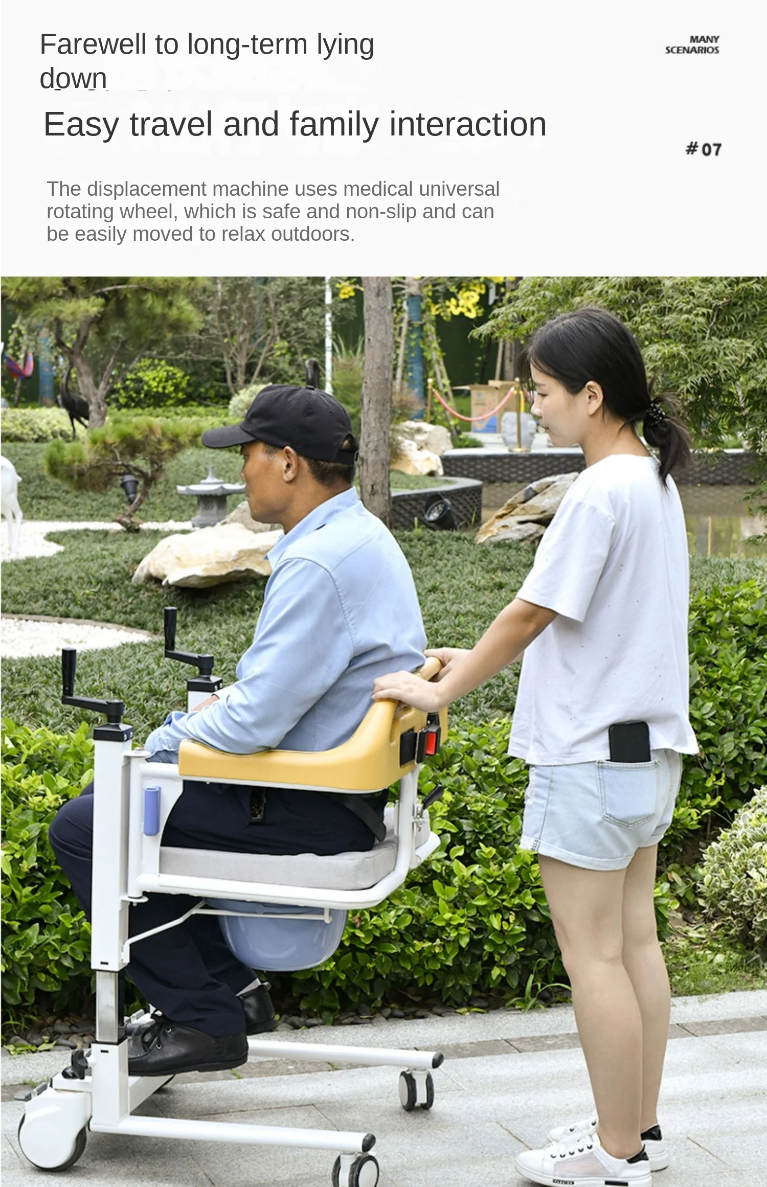 Transfer Machine Multifunctional Lifting Device Bed Rest Home Care Disabled Elderly Sitting Bathing Walking 24