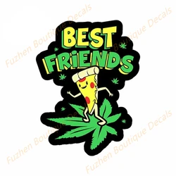 Fuzhen – décalcomanies en vinyle, accessoires extérieurs, pour Weed Pizza, meilleurs amis, moto, voiture, personnalité 