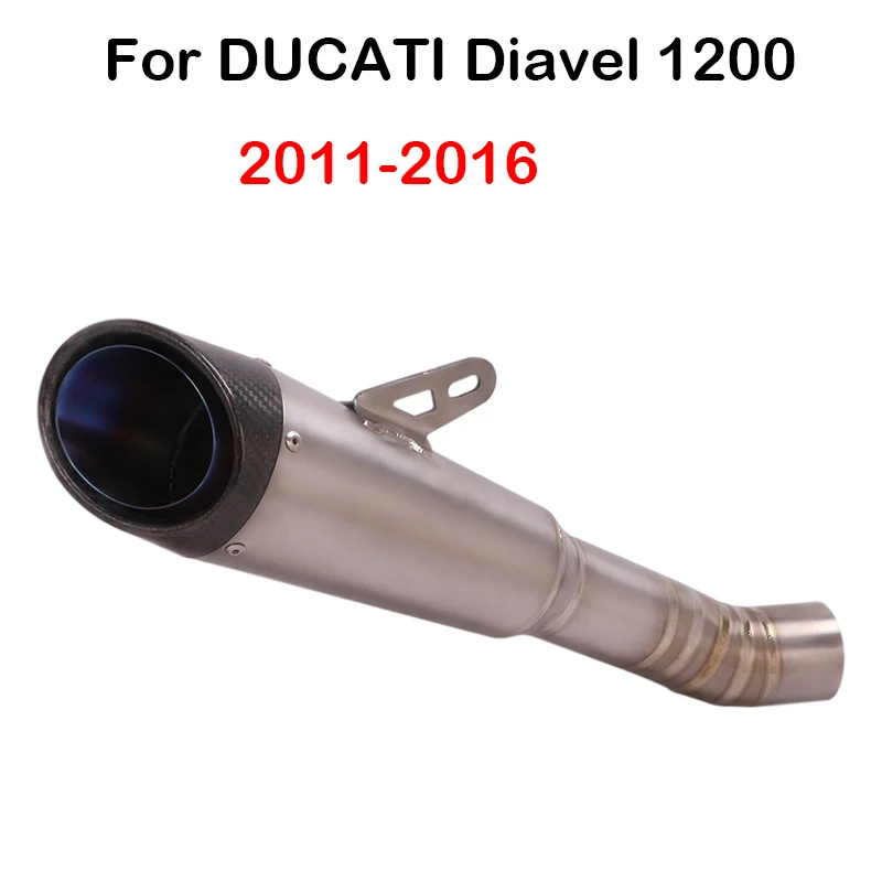 

For DUCATI Diavel 1200 2011-2016 60mm Motorcycle Exhaust Muffler Mid Link Pipe Titanium Alloy Esape System Slip On