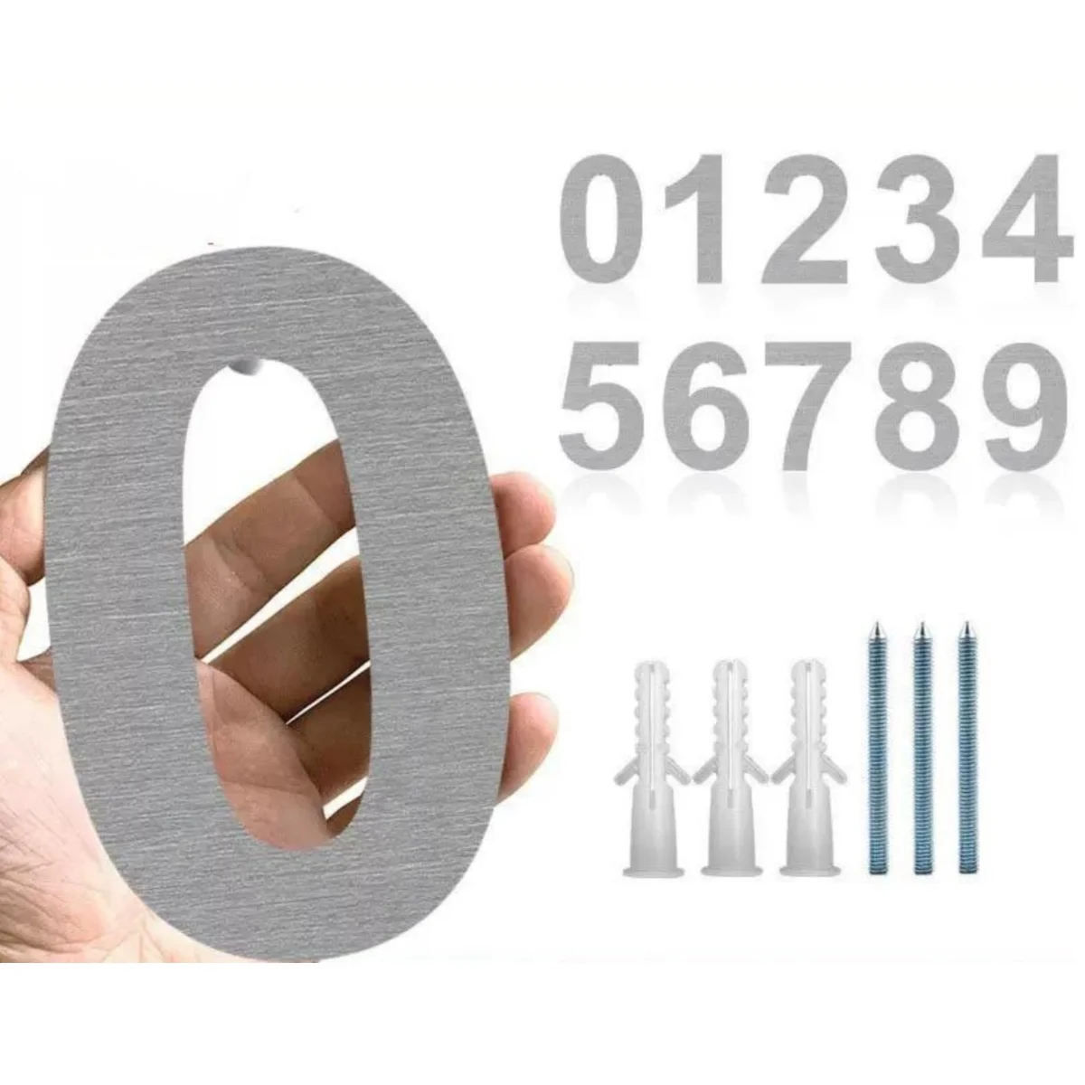 12 Inch House Number Outdoor Stainless Steel Address Number Plate Name For Garage Apartment Floor Floating Appearance house number signs house numbers number plate