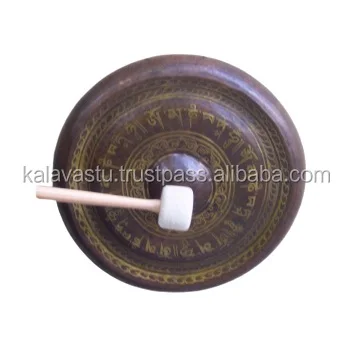 Hand made engraving bronze Tibetan GONG